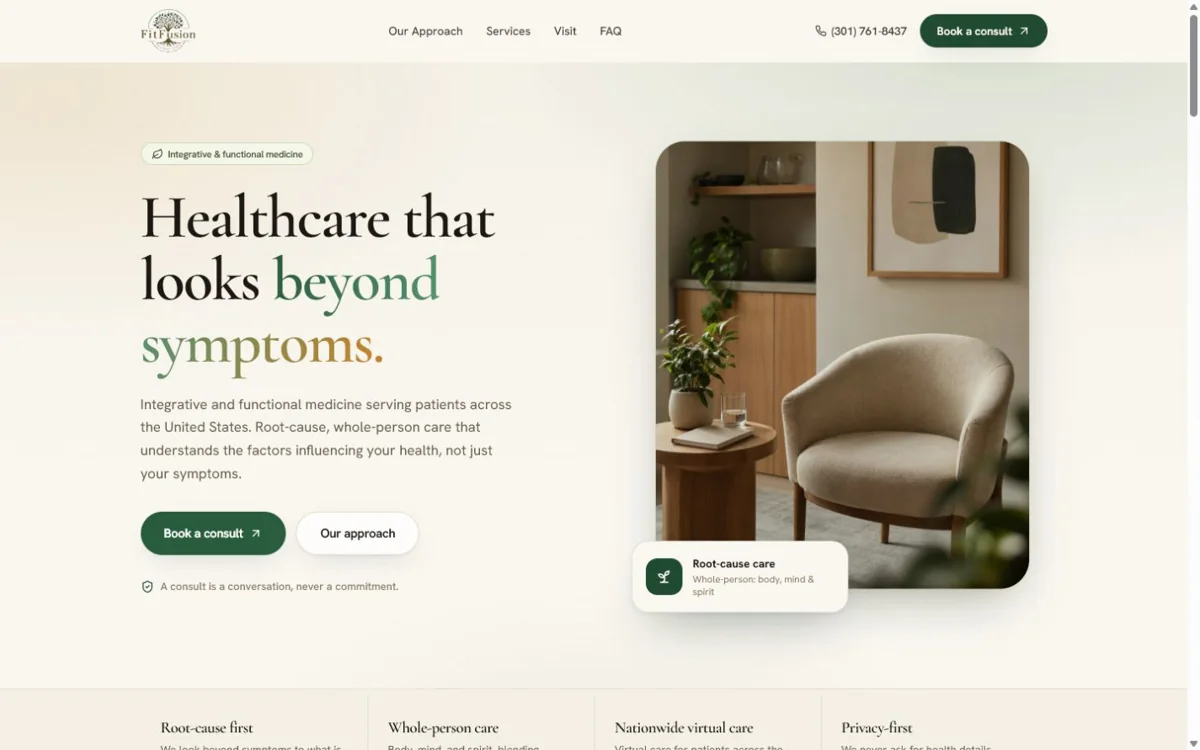 FitFusion Wellness Center homepage